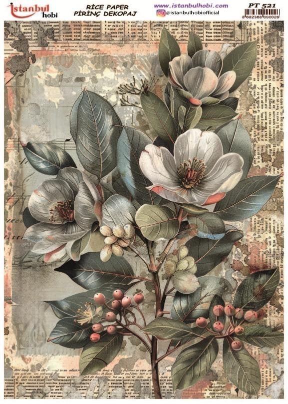 Pirinç Dekopaj Kağıdı 30x42cm PT-521 Çiçek