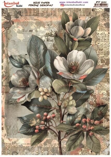 Pirinç Dekopaj Kağıdı 30x42cm PT-521 Çiçek