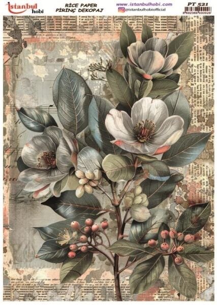 Pirinç Dekopaj Kağıdı 30x42cm PT-521 Çiçek