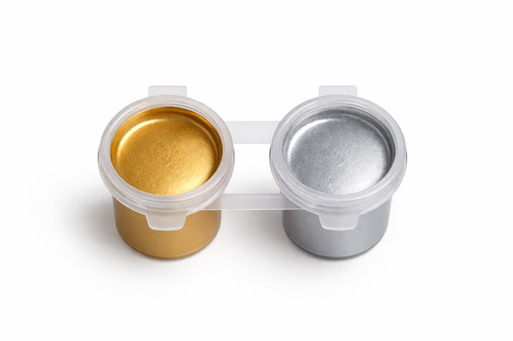 Ehobici 2 Renk Metalik Akrilik Boya Seti 5ml Altın Gümüş