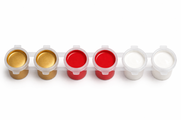 Ehobici 6 Renk Akrilik Boya Seti 5ml Altın Kırmızı Beyaz