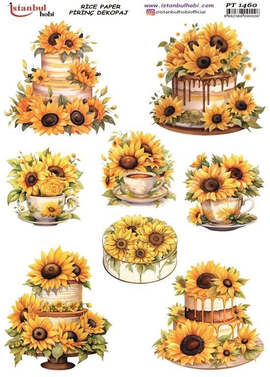 Pirinç Dekopaj Kağıdı 30x42cm PT-1460 Ayçiçeği
