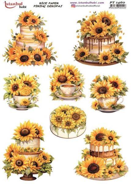 Pirinç Dekopaj Kağıdı 30x42cm PT-1460 Ayçiçeği