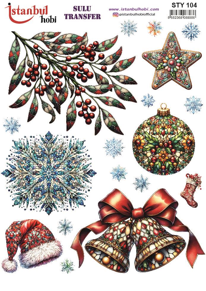 Yılbaşı Sulu Transfer 25x35cm STY104