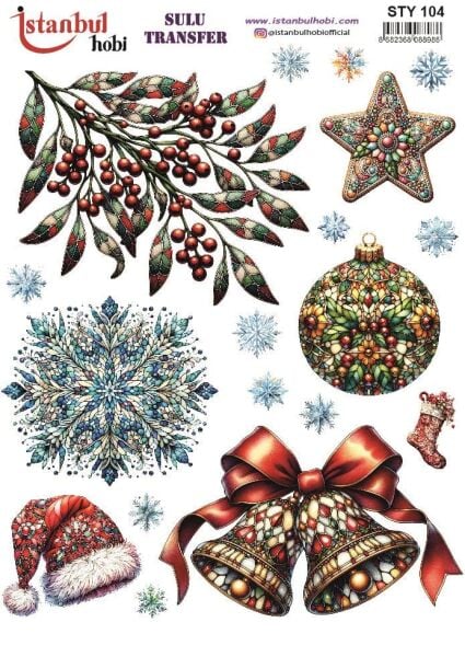 Yılbaşı Sulu Transfer 25x35cm STY104