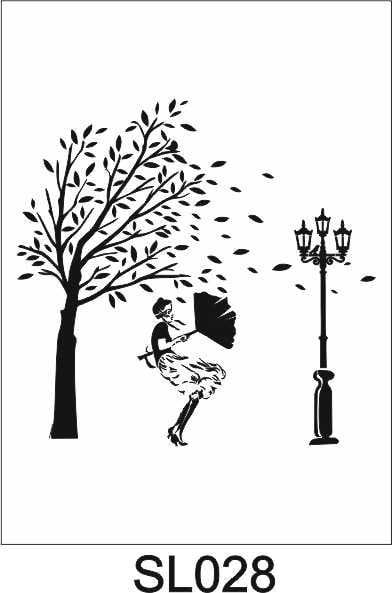 Siluet Desenler Stencil Şablon (25x25) SL-028