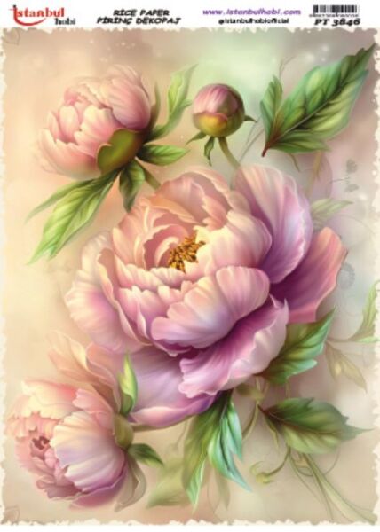 Pirinç Dekopaj Kağıdı 30x42cm PT-3846 Çiçek