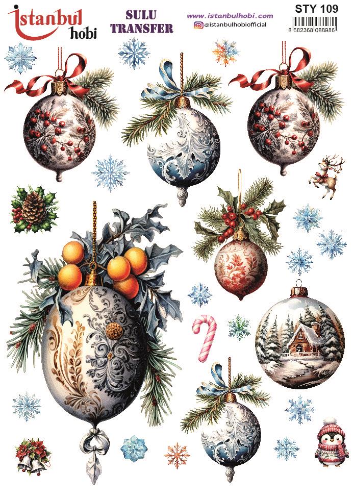 Yılbaşı Sulu Transfer 25x35cm STY109