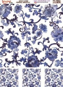 Pirinç Dekopaj Kağıdı 30x42cm PT-2890 Mavi Çiçek