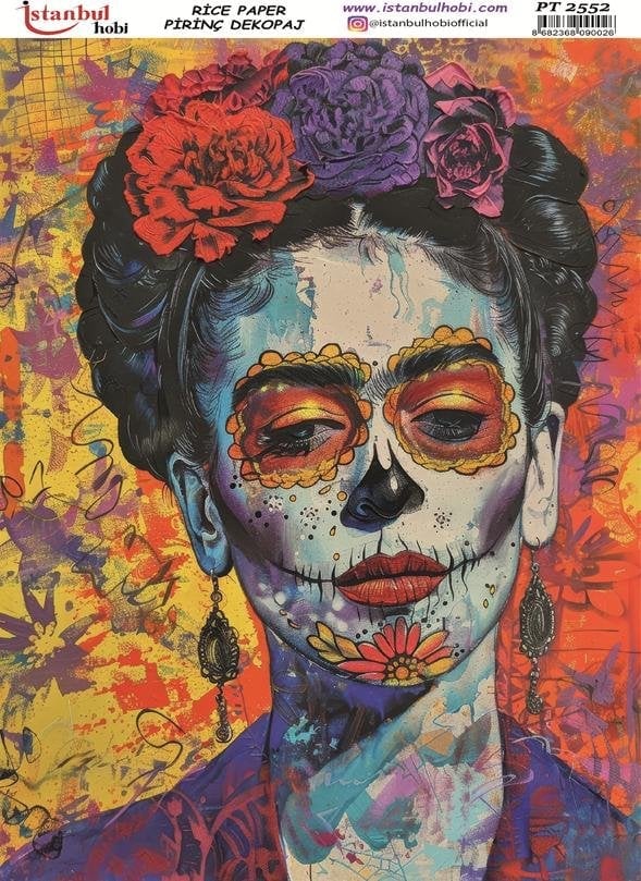 Pirinç Dekopaj Kağıdı 30x42cm PT-2552 Frida Kahlo