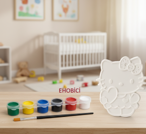 Ehobici Taş Boyama Seti Hello Kitty 6 Renk Akrilik Boya 5ml + Fırça