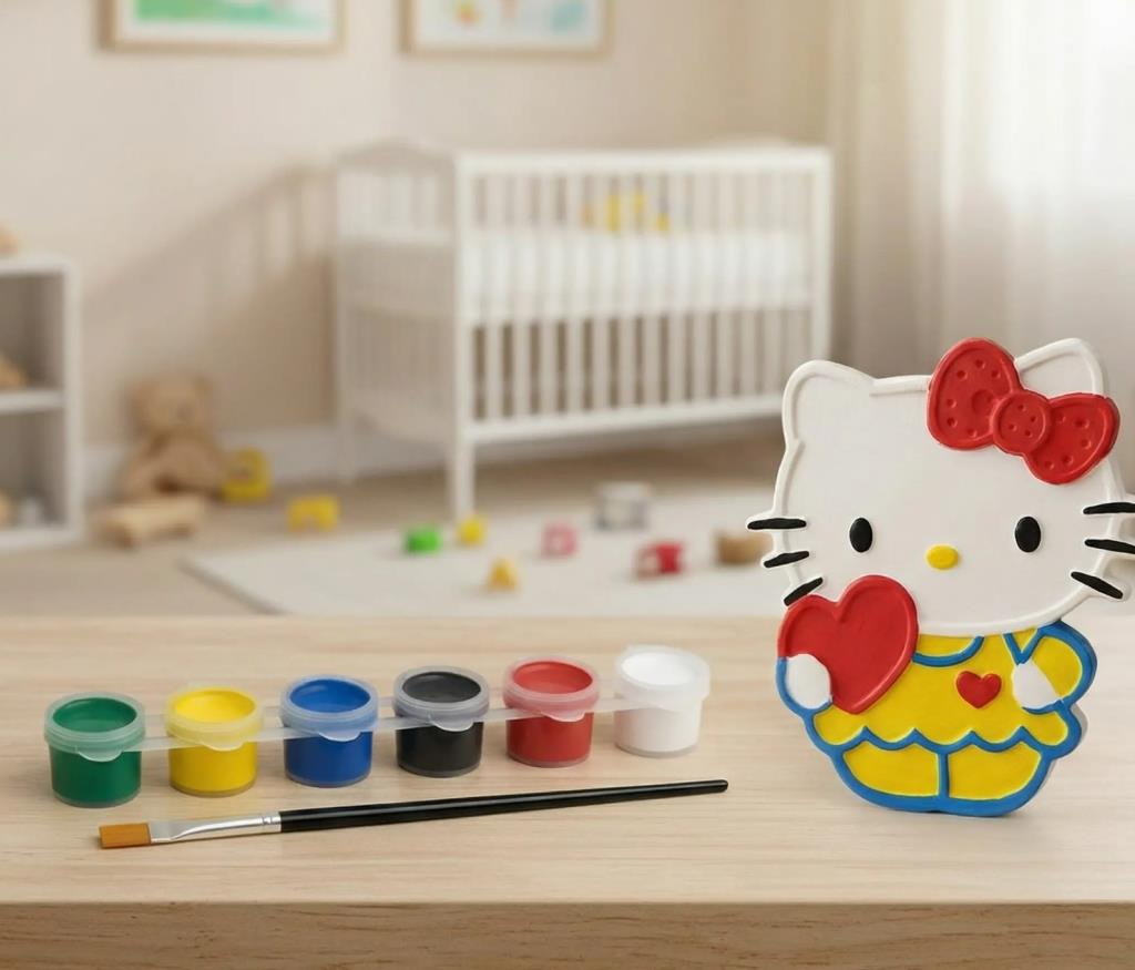 Ehobici Taş Boyama Seti Hello Kitty 6 Renk Akrilik Boya 5ml + Fırça