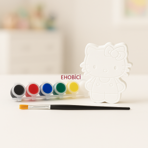 Ehobici Taş Boyama Seti Hello Kitty 6 Renk Akrilik Boya 5ml + Fırça