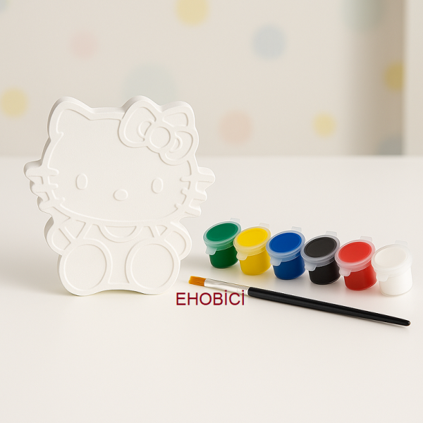 Ehobici Taş Boyama Seti Hello Kitty 6 Renk Akrilik Boya 5ml + Fırça