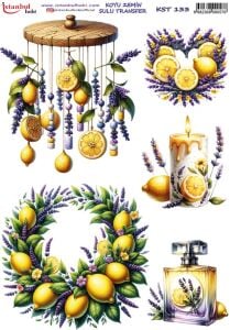 Koyu Zemin Sulu Transfer Kağıdı 25x35cm KST-133 Limon