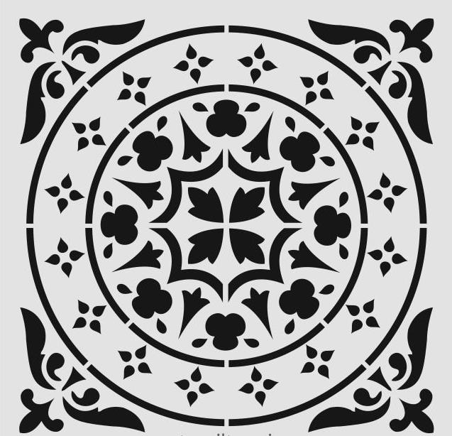 Kare ve Fayans Desenler Stencil Şablon (33x33) KA-064
