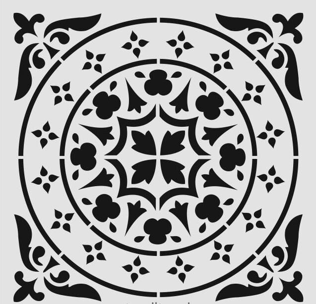 Kare ve Fayans Desenler Stencil Şablon (33x33) KA-064