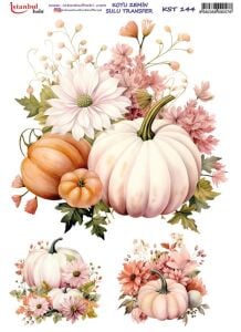 Koyu Zemin Sulu Transfer Kağıdı 25x35cm KST-144 Bal Kabağı