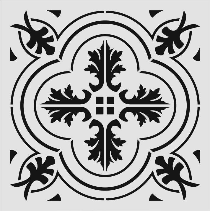 Kare ve Fayans Desenler Stencil Şablon (33x33) KA-065