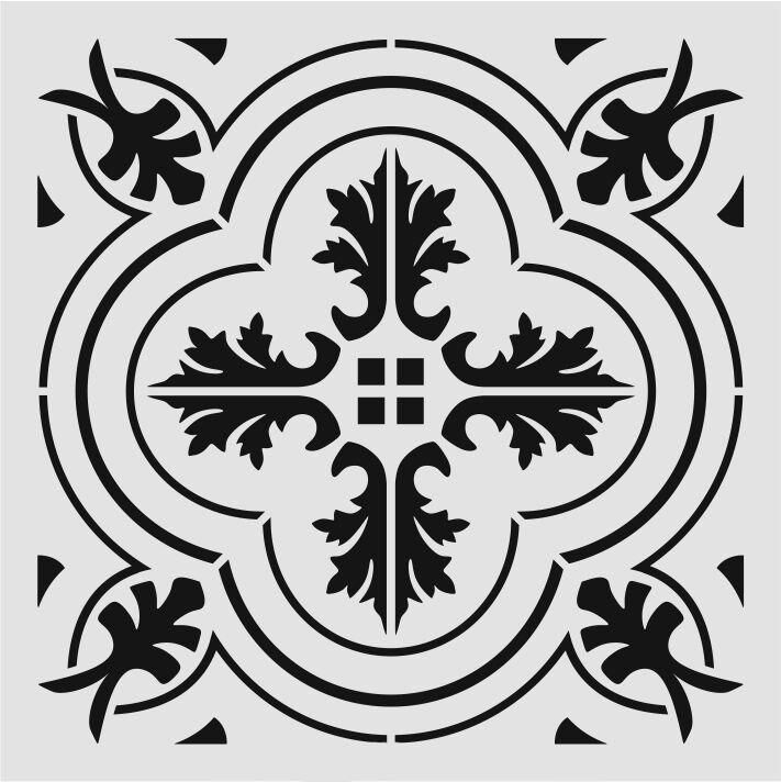 Kare ve Fayans Desenler Stencil Şablon (33x33) KA-065