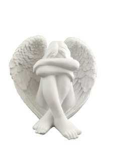 Polyester Oturan Kanatlı Kadın Melek 32x24cm HYK285