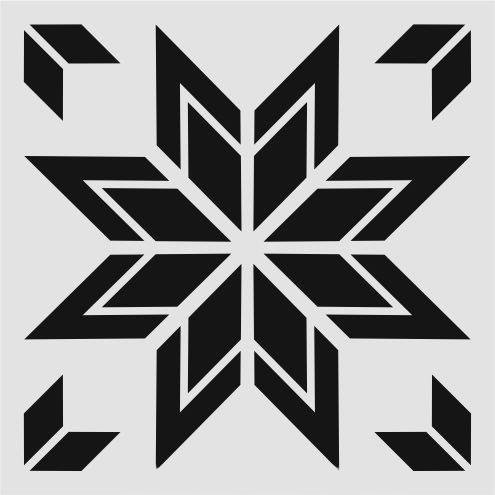 Kare ve Fayans Desenler Stencil Şablon (33x33) KA-067