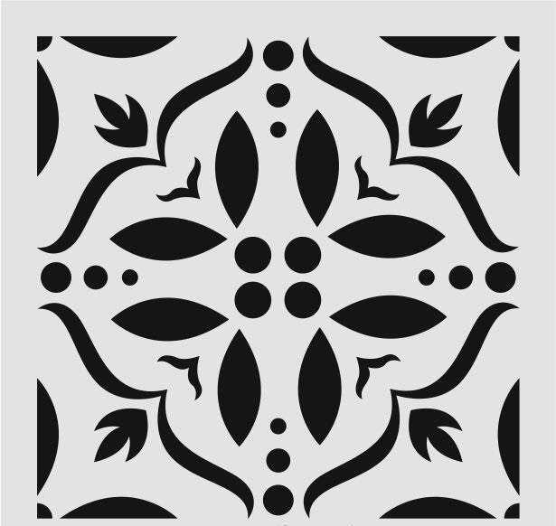 Kare ve Fayans Desenler Stencil Şablon (33x33) KA-068