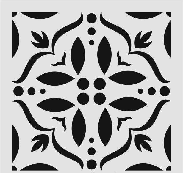 Kare ve Fayans Desenler Stencil Şablon (33x33) KA-068