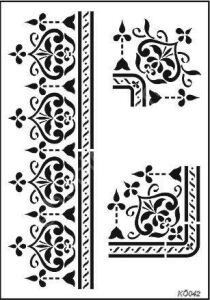 Köşe Desenler Stencil Şablon (25x35) KÖ-042
