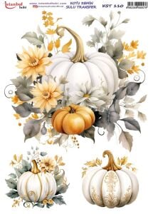 Koyu Zemin Sulu Transfer Kağıdı 25x35cm KST-110 Bal Kabağı