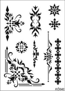 Köşe Desenler Stencil Şablon (35x50) KÖ-040