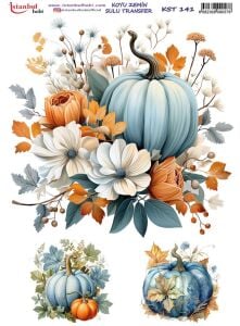 Koyu Zemin Sulu Transfer Kağıdı 25x35cm KST-141 Bal Kabağı