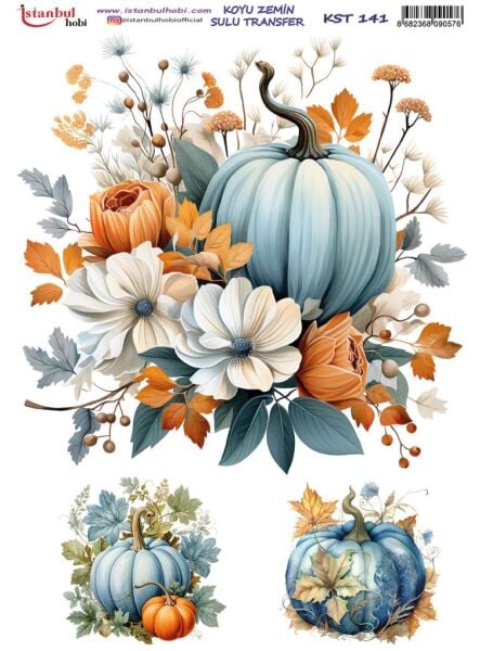 Koyu Zemin Sulu Transfer Kağıdı 25x35cm KST-141 Bal Kabağı