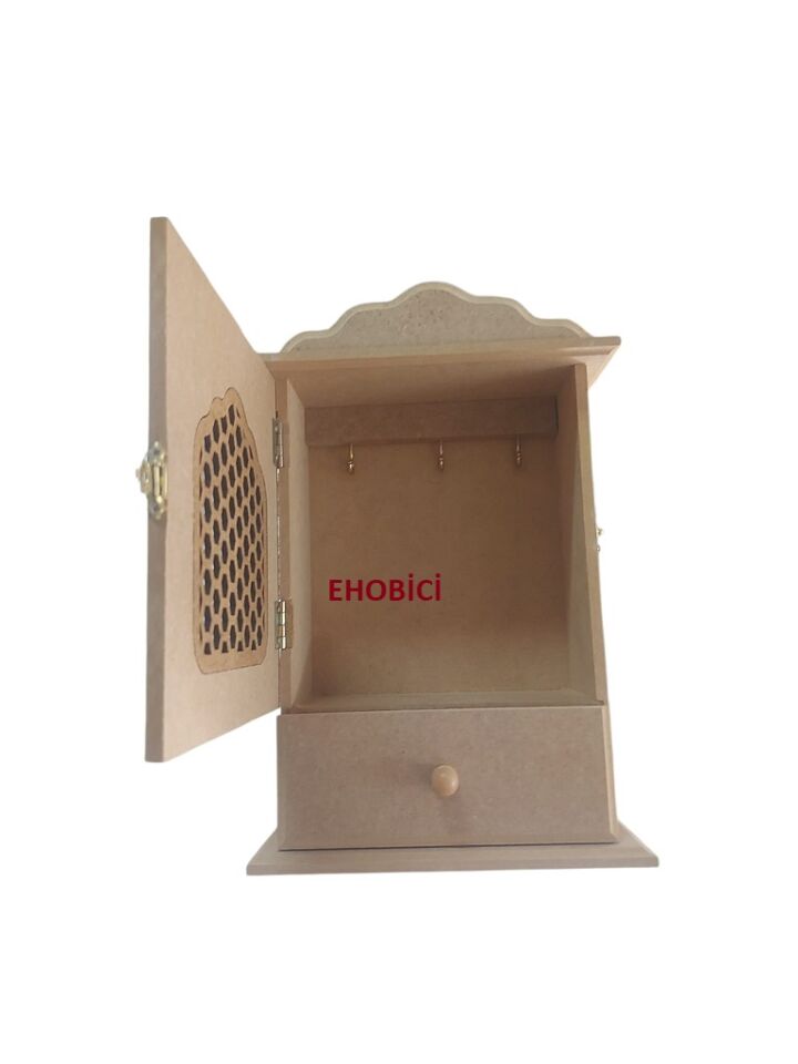 Ahşap Anahtarlık Kapaklı Çekmeceli 30x19cm A-27