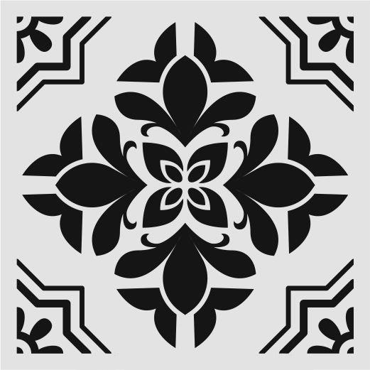 Kare ve Fayans Desenler Stencil Şablon (33x33) KA-070