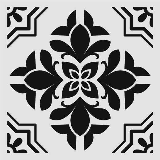 Kare ve Fayans Desenler Stencil Şablon (33x33) KA-070