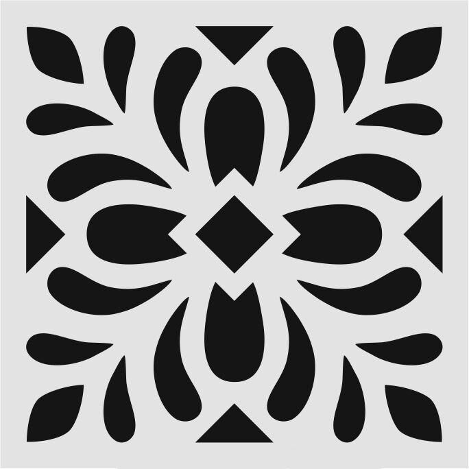 Kare ve Fayans Desenler Stencil Şablon (33x33) KA-071