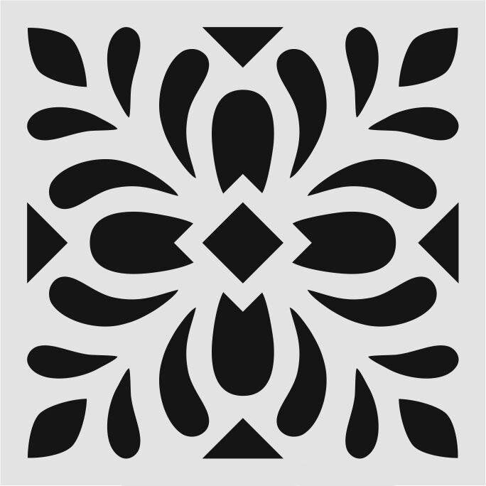 Kare ve Fayans Desenler Stencil Şablon (33x33) KA-071