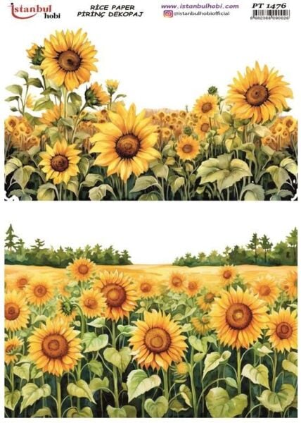 Pirinç Dekopaj Kağıdı 30x42cm PT-1476 Ayçiçeği