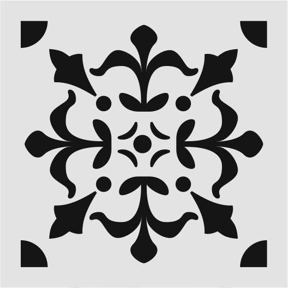 Kare ve Fayans Desenler Stencil Şablon (33x33) KA-073