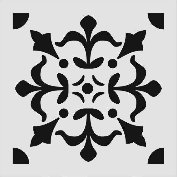 Kare ve Fayans Desenler Stencil Şablon (33x33) KA-073