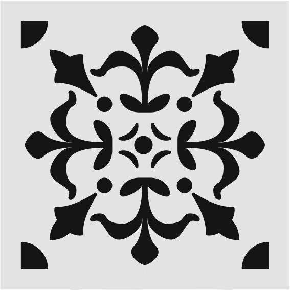 Kare ve Fayans Desenler Stencil Şablon (33x33) KA-073