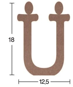 Harf Ahşap Obje 18mm - Ü