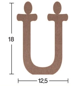 Harf Ahşap Obje 18mm - Ü