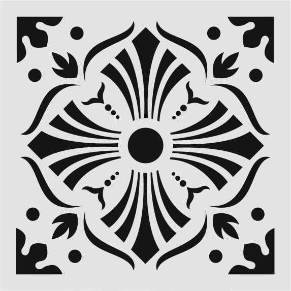 Kare ve Fayans Desenler Stencil Şablon (33x33) KA-075