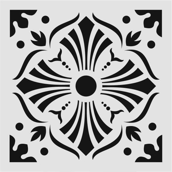 Kare ve Fayans Desenler Stencil Şablon (33x33) KA-075