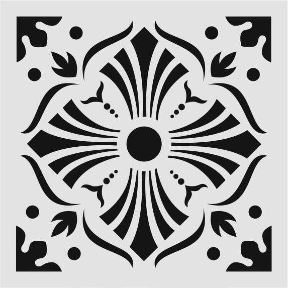 Kare ve Fayans Desenler Stencil Şablon (33x33) KA-075