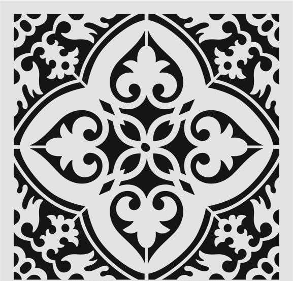 Kare ve Fayans Desenler Stencil Şablon (33x33) KA-076