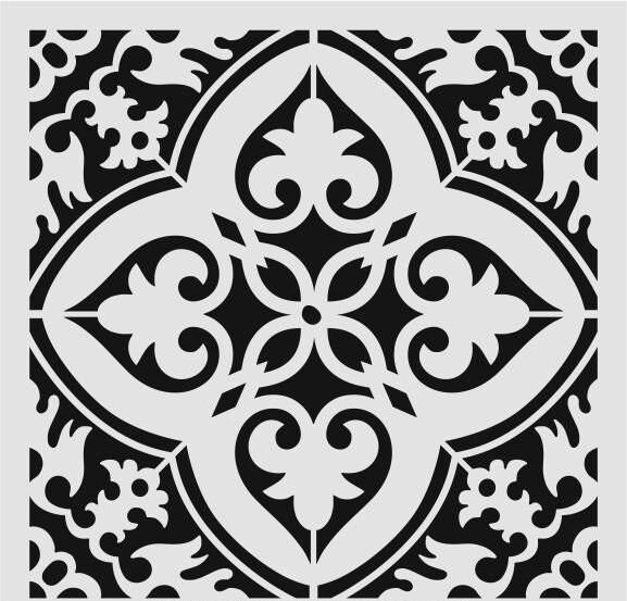 Kare ve Fayans Desenler Stencil Şablon (33x33) KA-076