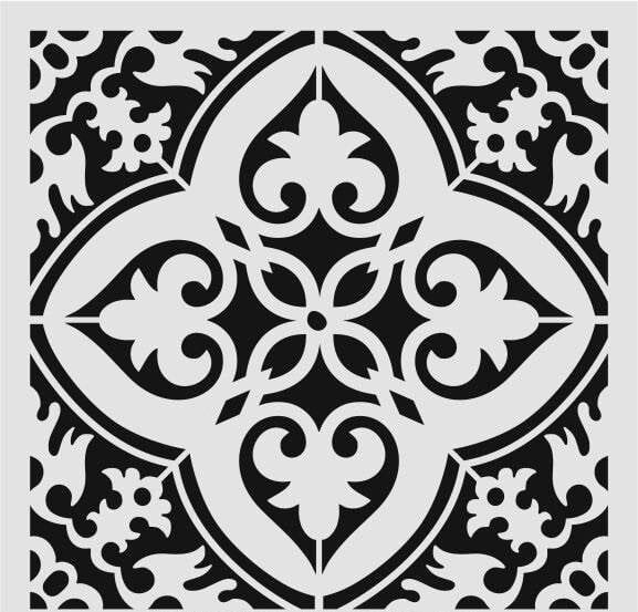 Kare ve Fayans Desenler Stencil Şablon (33x33) KA-076